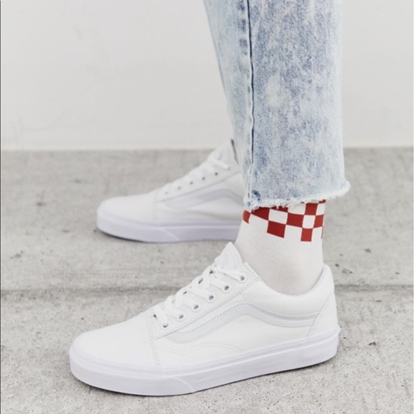 vans classic authentic triple white sneakers